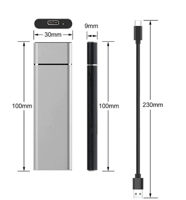 Bærbar Ekstern Harddisk Aluminiumhus Høy Overføringshastighet 4