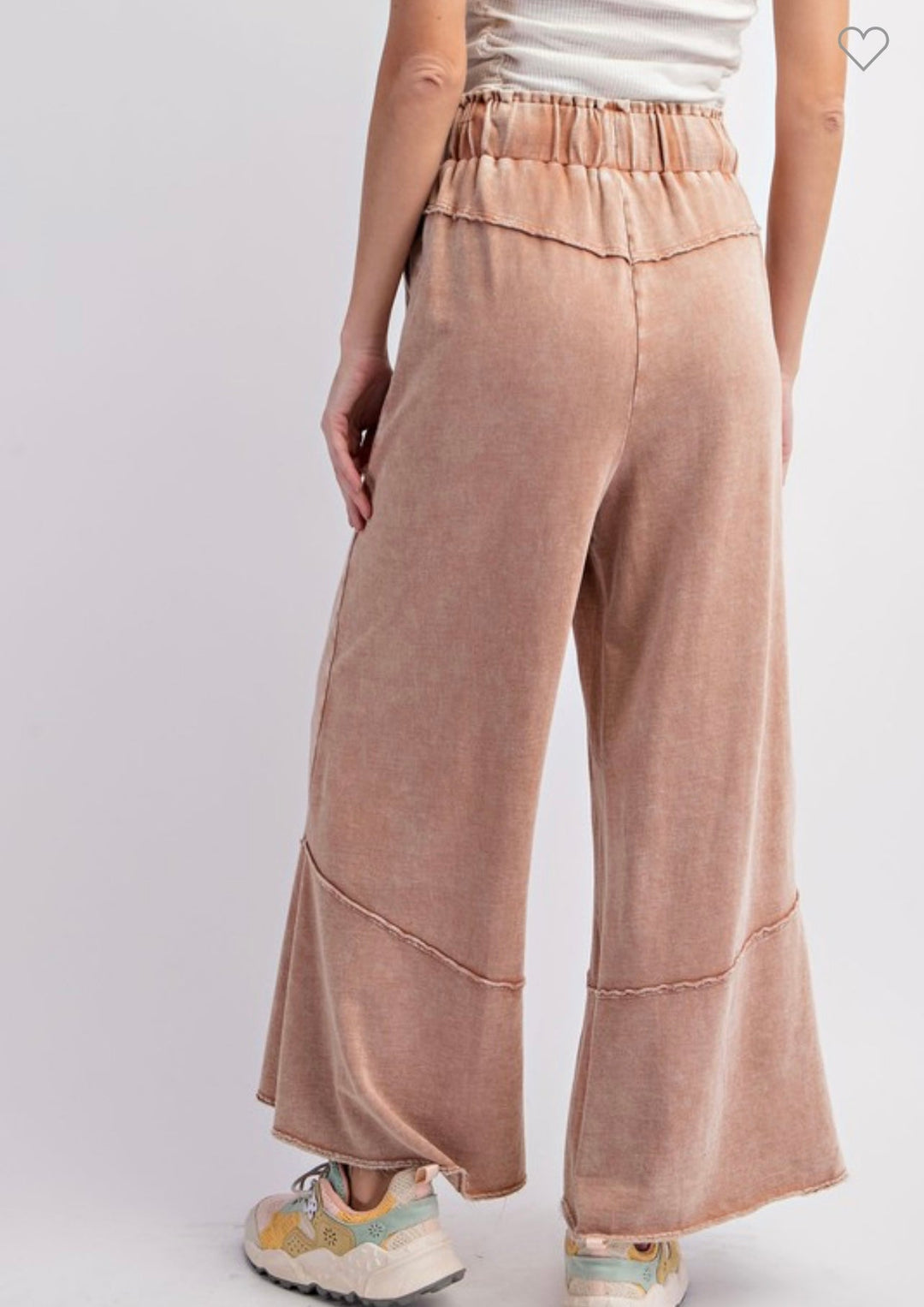 Bukser med Vid Ben, Terry Strikk, Dame, Mineralvasket 2