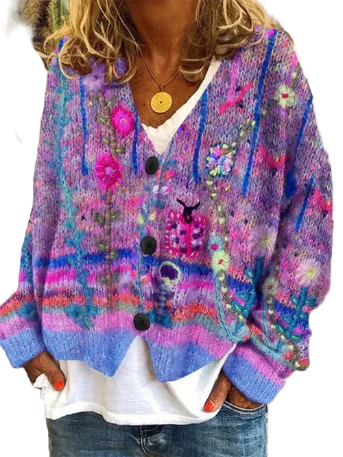 Cardigan Dame Oversized Chunky Strikket Design 0