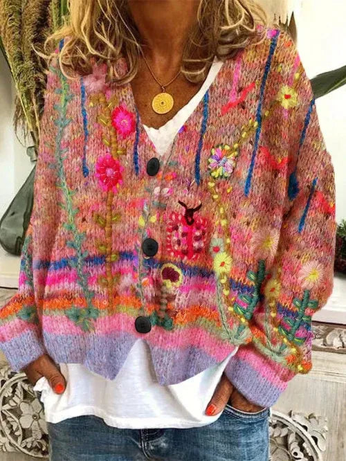 Cardigan Dame Oversized Chunky Strikket Design 1