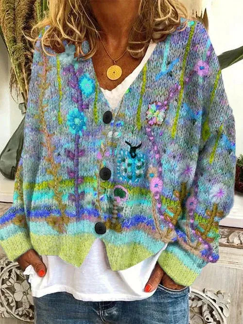 Cardigan Dame Oversized Chunky Strikket Design 2
