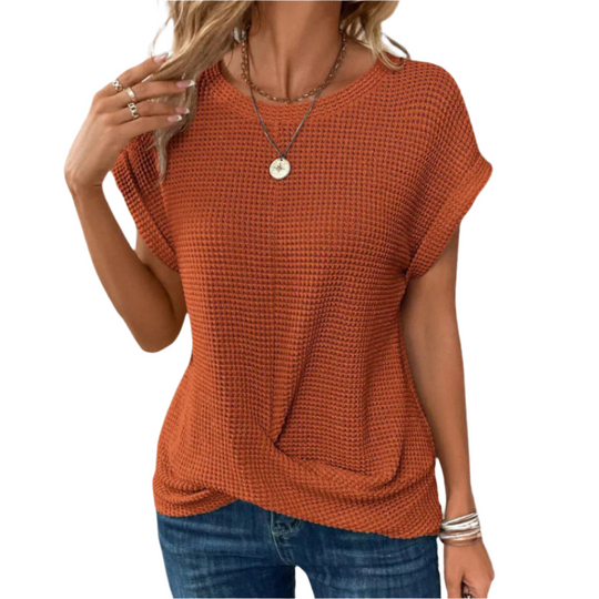 Dame Bluse Løs Passform Myk Mesh 0