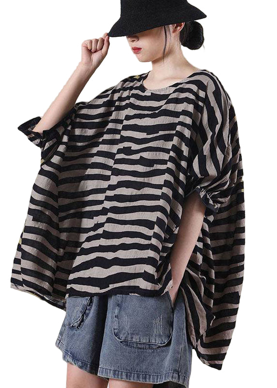 Dame Boho Topp med O-hals og Rysjer 0