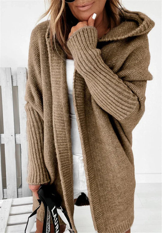 Dame Cardigan Oversized Passform med Hette 2