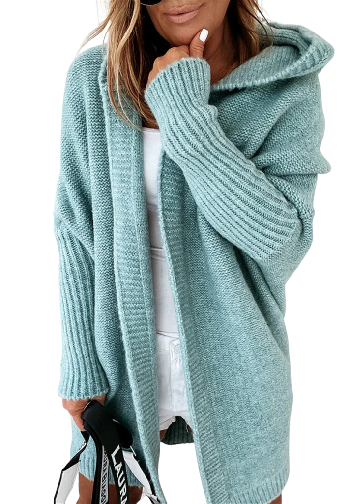 Dame Cardigan Oversized Passform med Hette 3