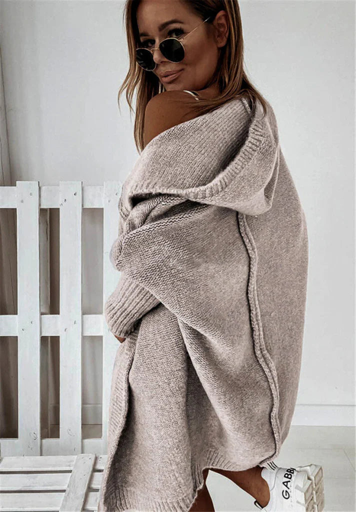 Dame Cardigan Oversized Passform med Hette 5