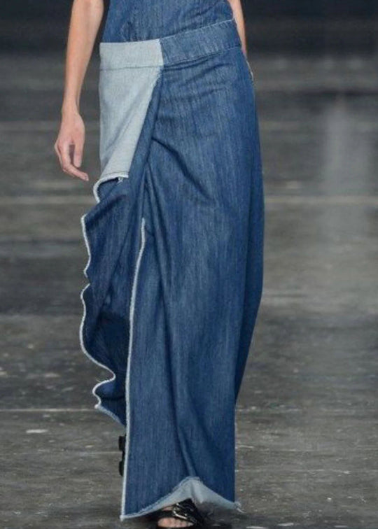 Dame Denimkjole med Volanger og Lange Ermer 2