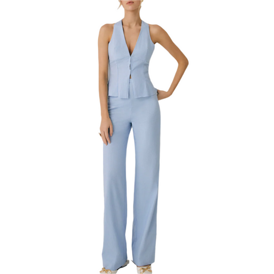 Dame Ensemble Pantalon Droit Halter 0