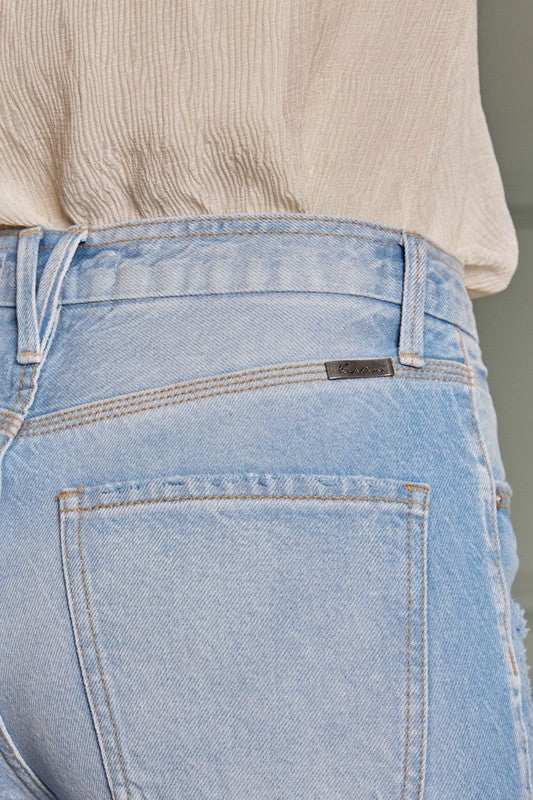Dame Flared Jeans Høy Midje Lys Denim 3