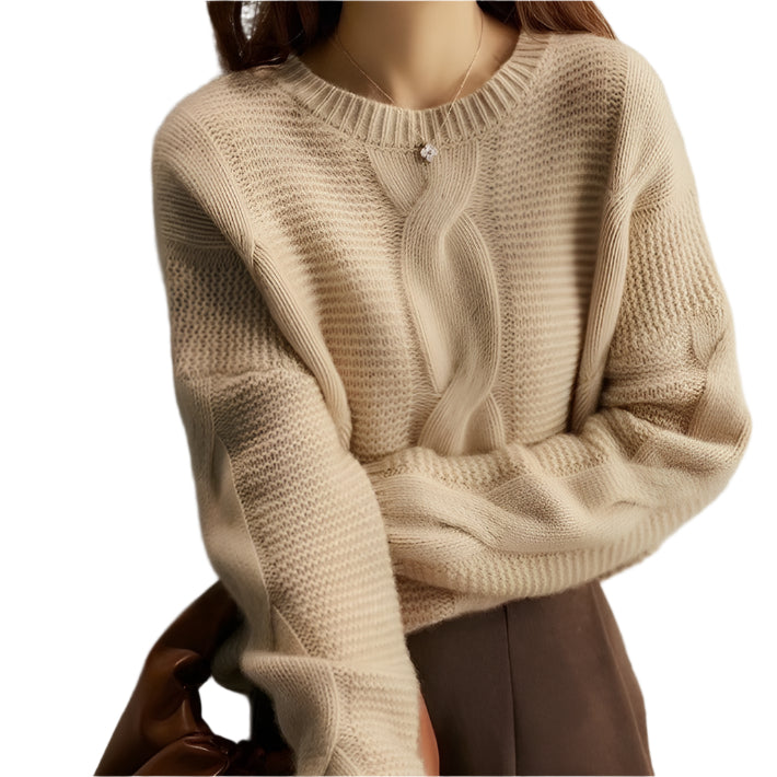 Dame Genser Håndstrikket Myk Bomull 0