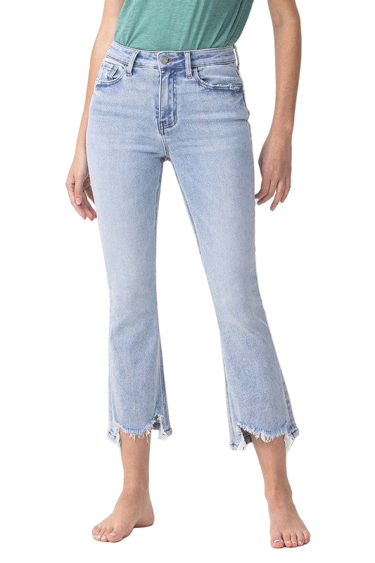 Dame Kick Flare Jeans Høy Midje Lys Denim 0