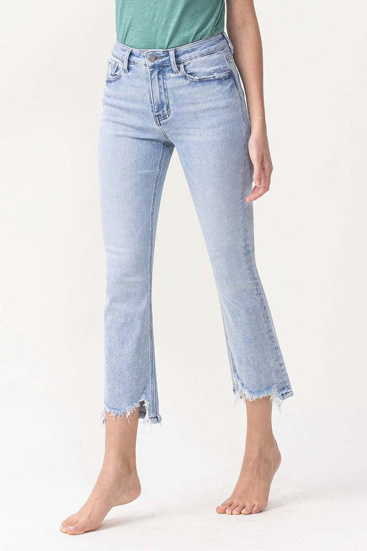 Dame Kick Flare Jeans Høy Midje Lys Denim 2