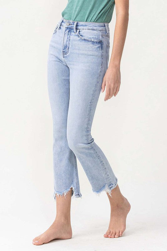 Dame Kick Flare Jeans Høy Midje Lys Denim 3
