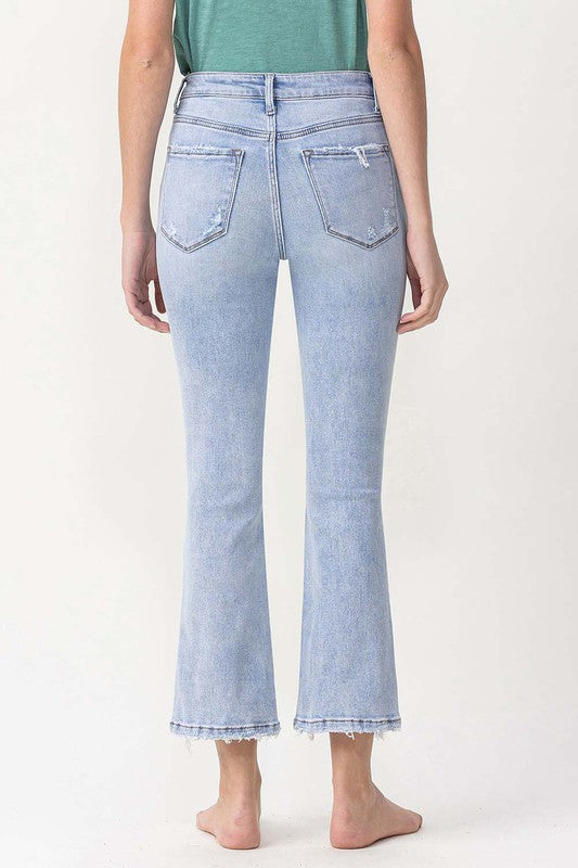 Dame Kick Flare Jeans Høy Midje Lys Denim 4