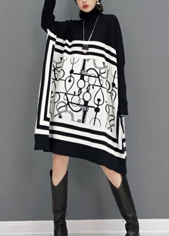 Dame Lange Kjoler med Turtle Neck Design 2