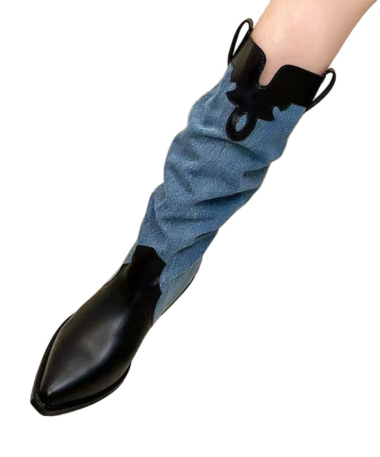 Dame Lange Støvler Chunky Spiss Tå 0