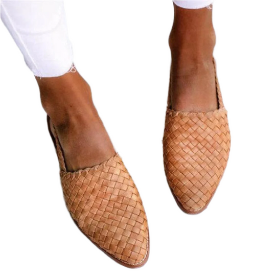 Dame Sandaler Håndlagde i Naturlig Materiale med Slip-On Design 0