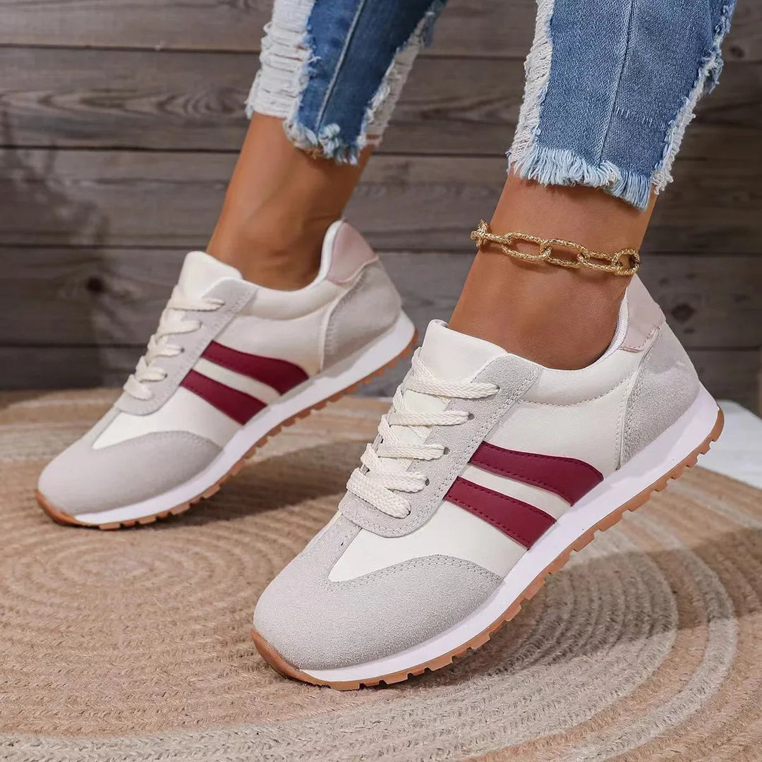 Dame Sneakers Lav Topp Trendy Med Sidestriper 1