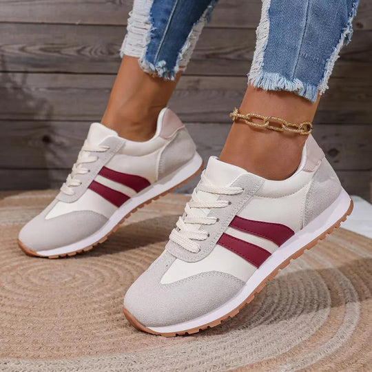 Dame Sneakers Lav Topp Trendy Med Sidestriper 1