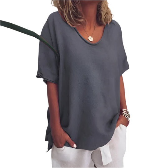 Dame Topp Løs Passform Lett Blandingstoff 0