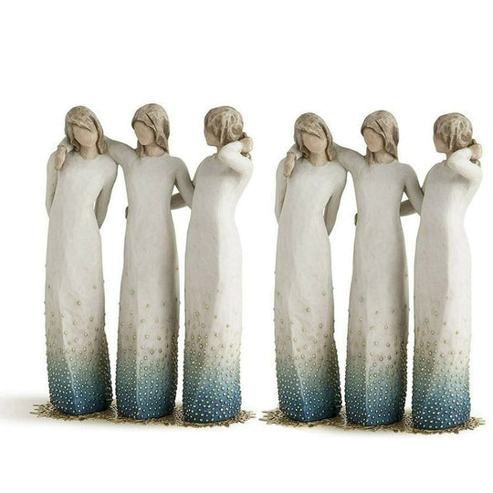 Håndlaget Statue av Søstre - Unik Harpiksgave 6