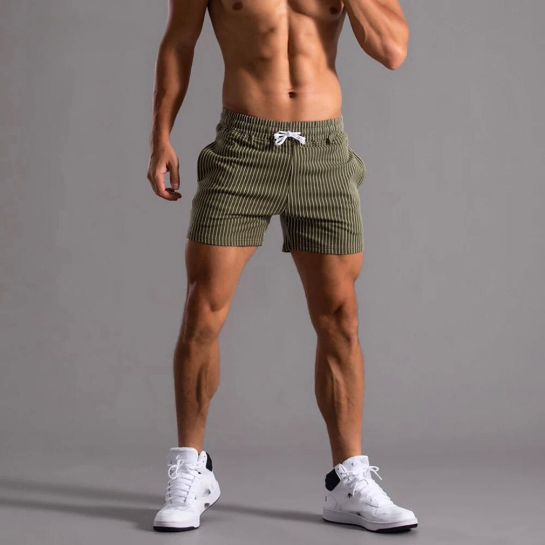 Herre Athleisure Shorts med Stripemønster 1