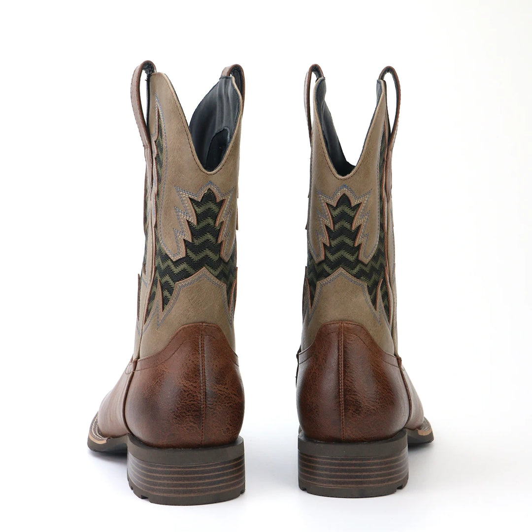 Herre Boots Vintage Cowboy Stil Lær Textil 1