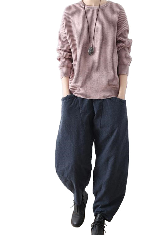 Herre Bukser Overdimensjonert Vinterstil Mørkeblå 0