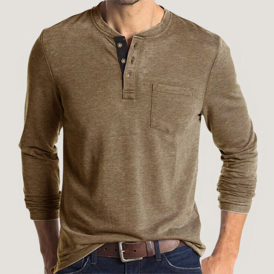Herre Langermet T-skjorte Klassisk Design 3