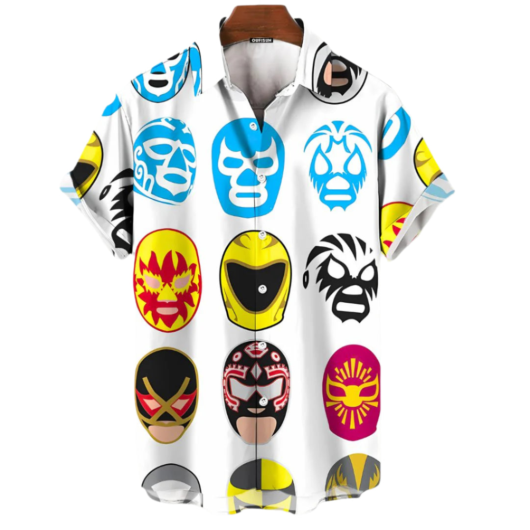 Herre Luchador Masker T-skjorte Lett Stoff 0
