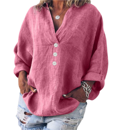 Herre Pull med Ample Passform i Bomull og Lin 0