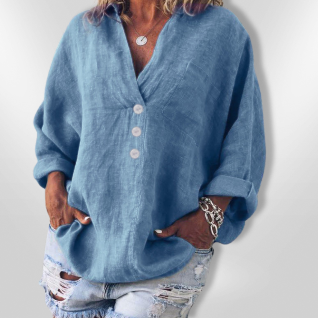 Herre Pull med Ample Passform i Bomull og Lin 1