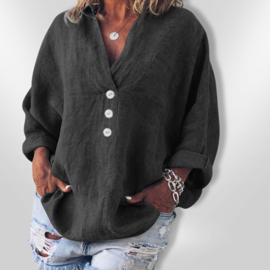 Herre Pull med Ample Passform i Bomull og Lin 2