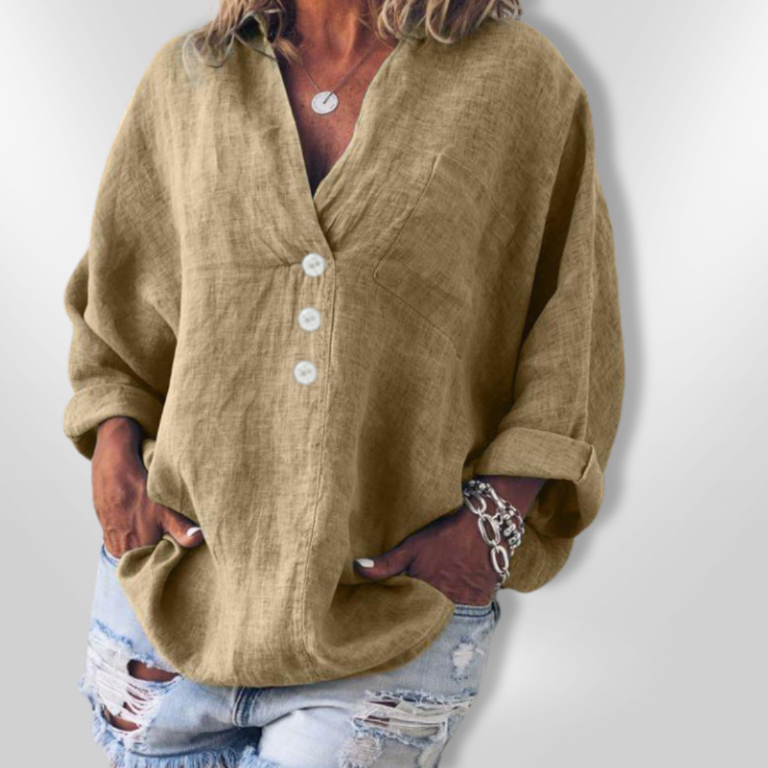 Herre Pull med Ample Passform i Bomull og Lin 3