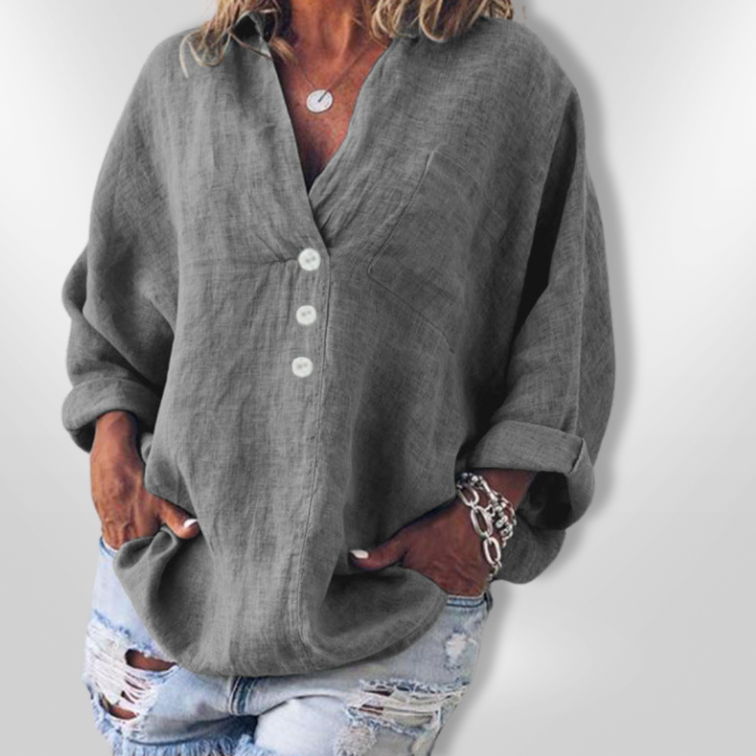 Herre Pull med Ample Passform i Bomull og Lin 4