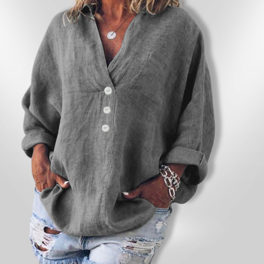 Herre Pull med Ample Passform i Bomull og Lin 4