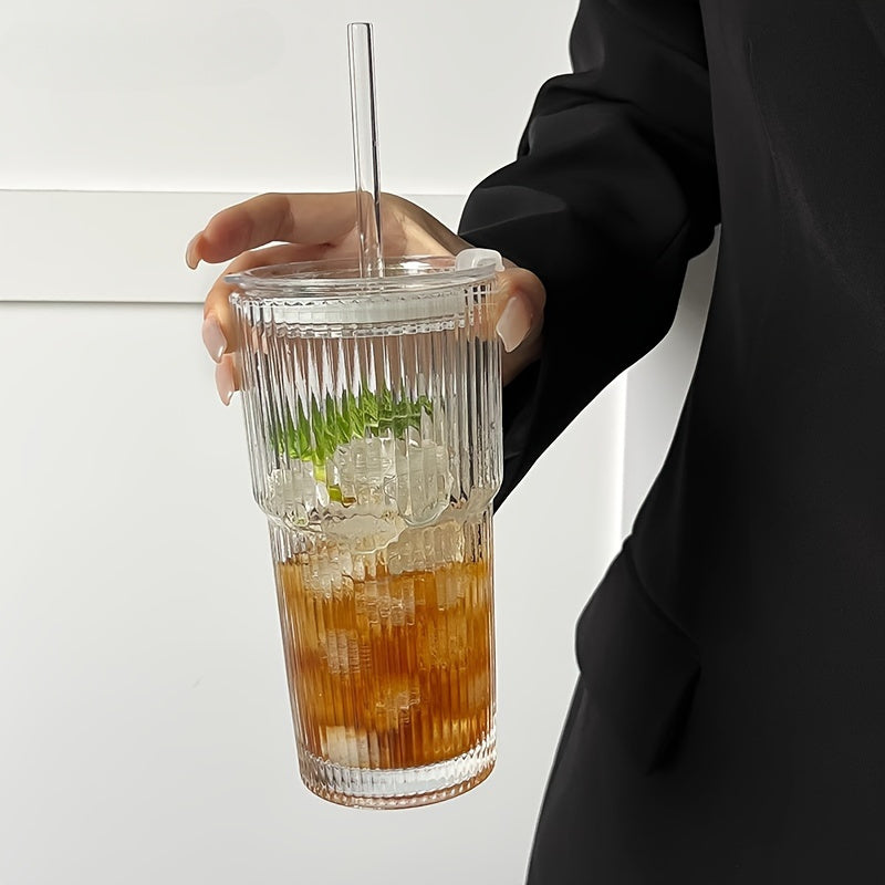 Isolert Glass Kaffekrus med Lokket og Halm for Kaffe og Te 5