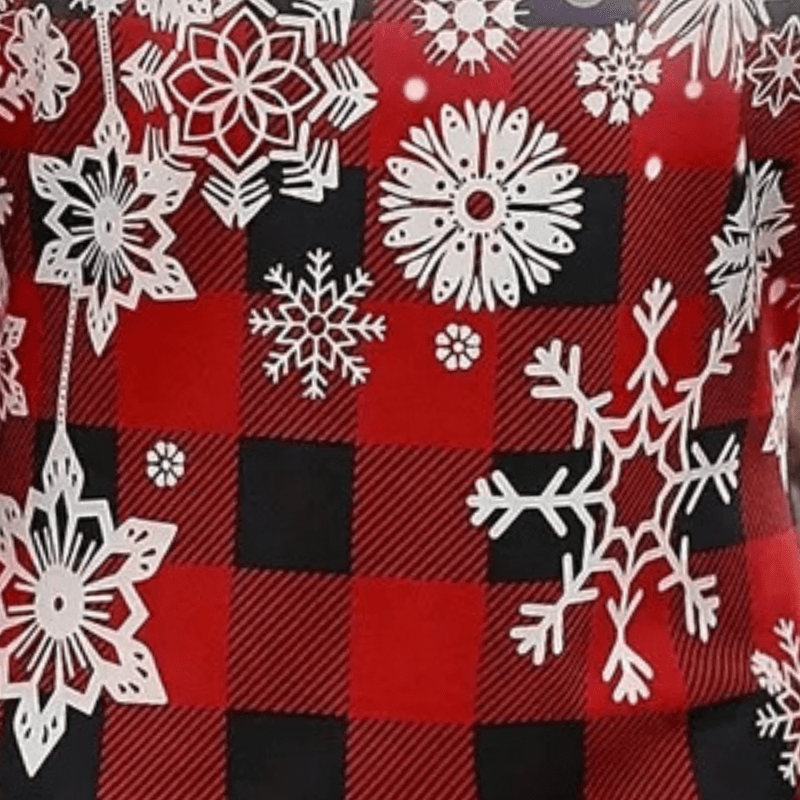 Julekjole Dame Rutedesign med Snøfnugg Polyester 2