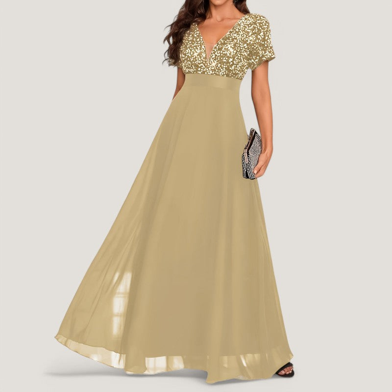 Kvinne A-Linje Kjole med Paljetter 2