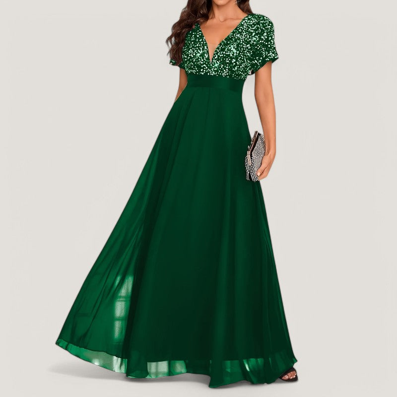 Kvinne A-Linje Kjole med Paljetter 3