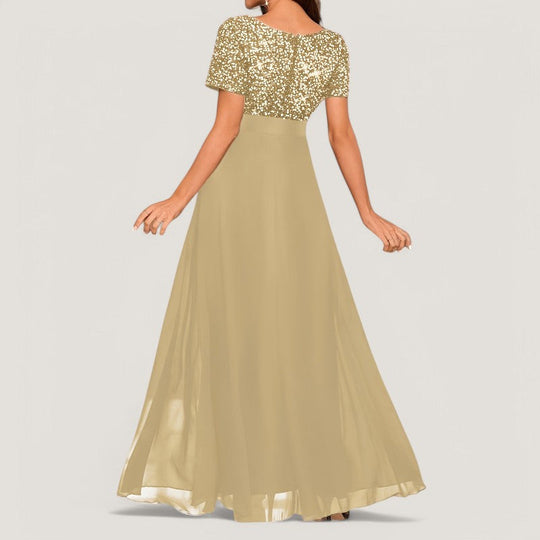 Kvinne A-Linje Kjole med Paljetter 8