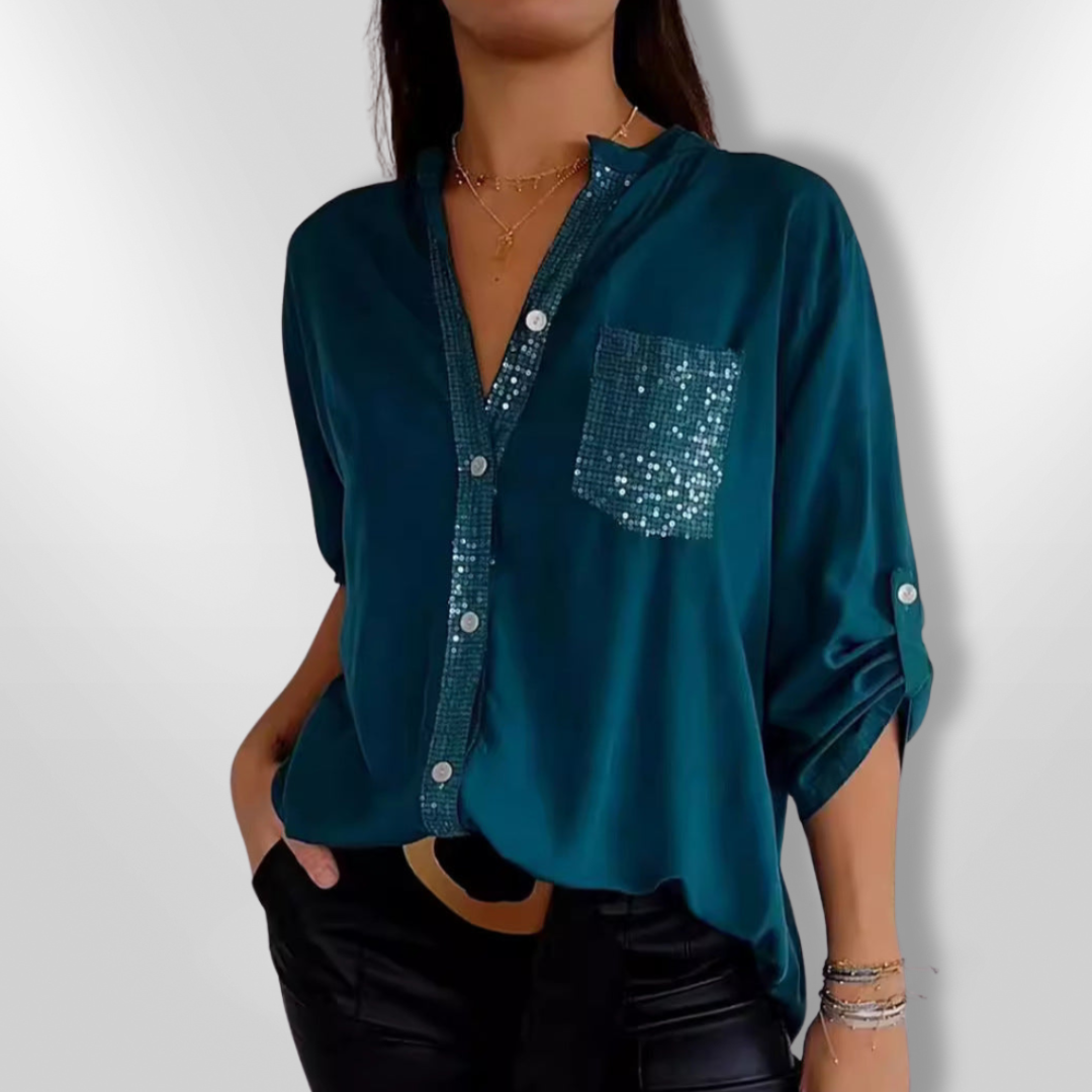 Kvinne Bluse Chic Côtier med Paillettes 4