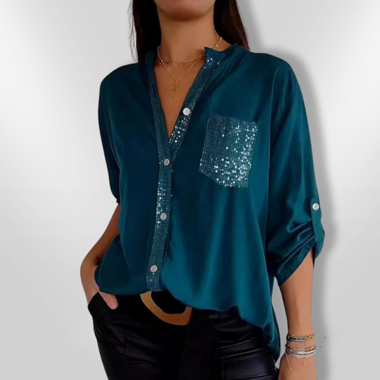 Kvinne Bluse Chic Côtier med Paillettes 4