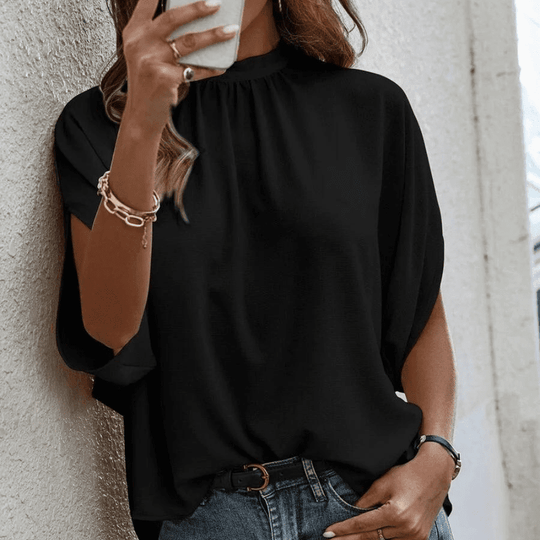 Kvinne Bluse Chiffon Halvlange Ermer Lett og Allsidig 2