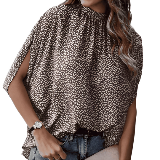 Kvinne Bluse Chiffon Halvlange Ermer med Splittdetaljer 0