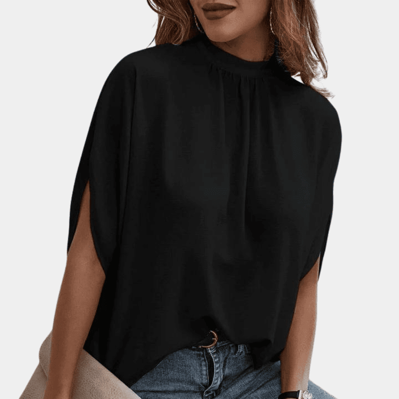 Kvinne Bluse Chiffon Halvlange Ermer med Splittdetaljer 4