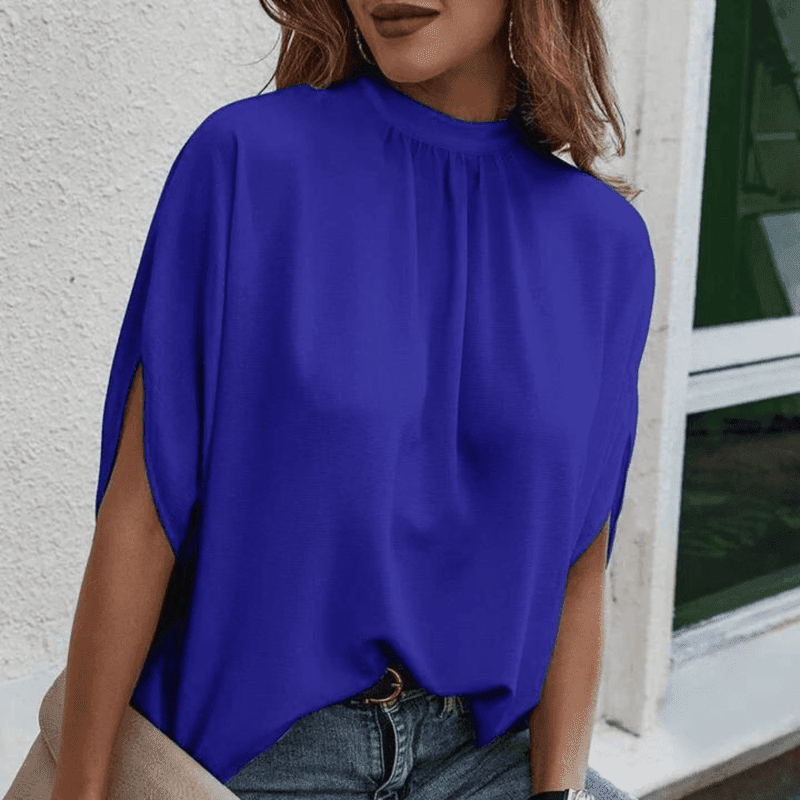 Kvinne Bluse Chiffon Halvlange Ermer med Splittdetaljer 6