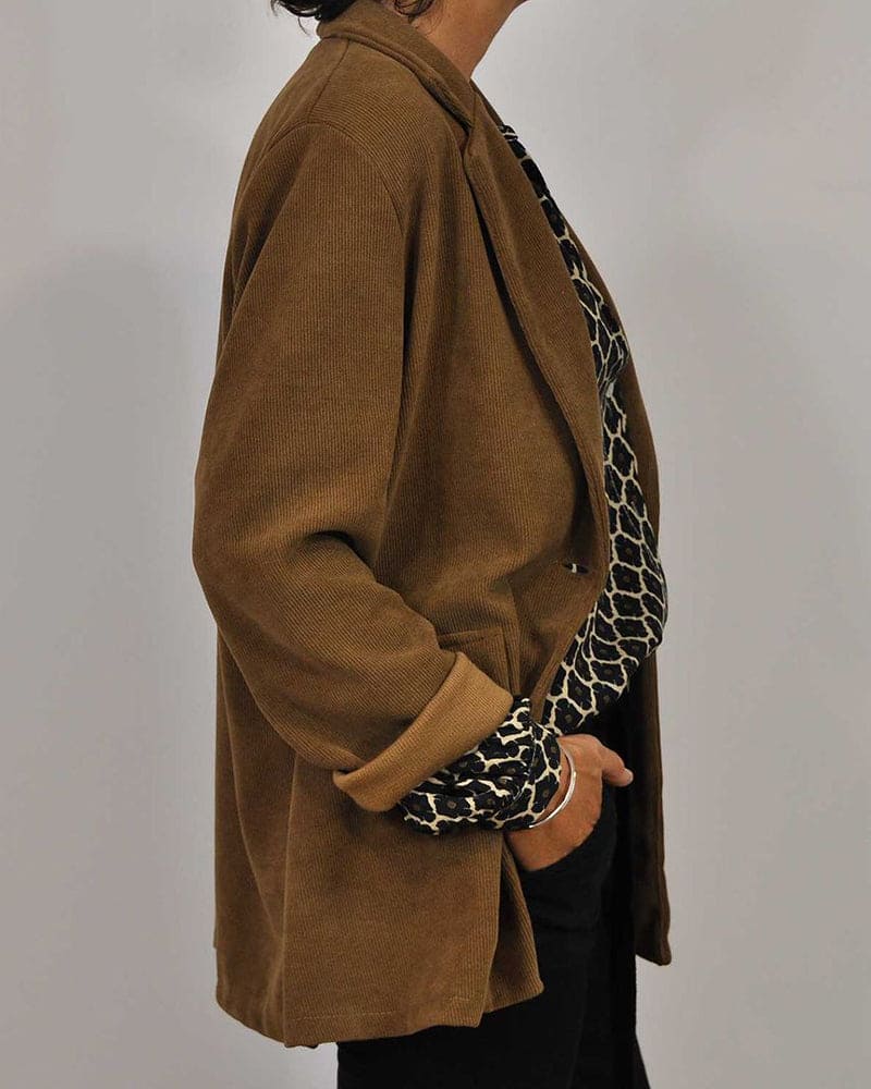 Kvinne Bluse Lange Ermer V-Hals Geometrisk Mønster Bomullsblanding 2