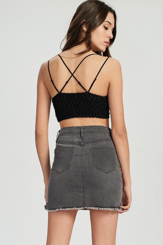 Kvinne Bralette med Dobbel Stropp og Blonder 1