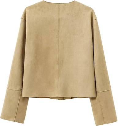Kvinne Cropped Blazer Jakke Skreddersydd Med Lange Ermer 4